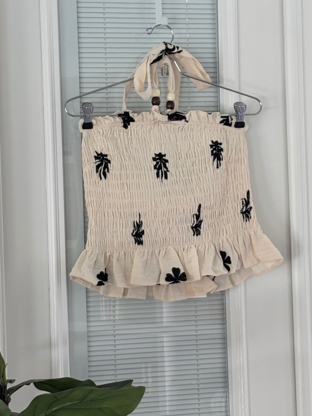 NWT A.Peach 100% Cotton Smocked Crop Top Sz M